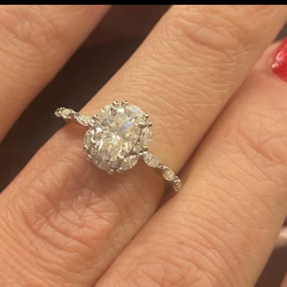 Jewelry - Moissanite Diamond 925 sterling silver antique oval engagement ring engagement